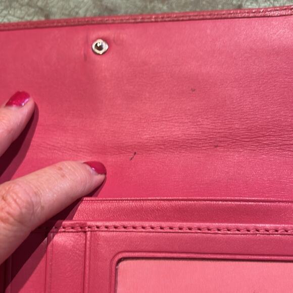 Coach Soho Pleated Ashley Leather Tri-Fold Envelope Wallet Derp pink - Picture 4 of 8